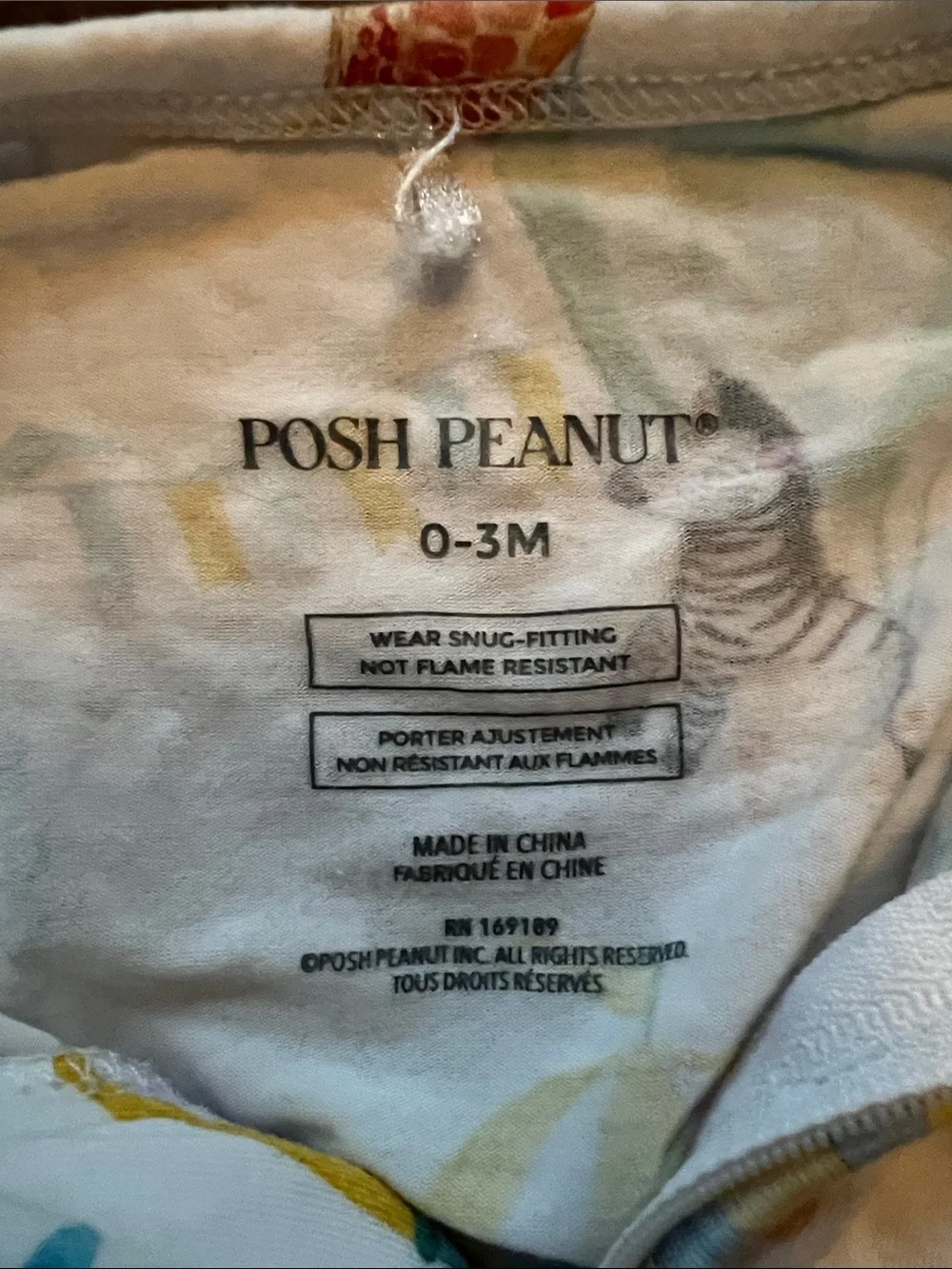 Posh Peanut Cream Footed Pajamas with Mint and Yellow Hot Air Balloon Print